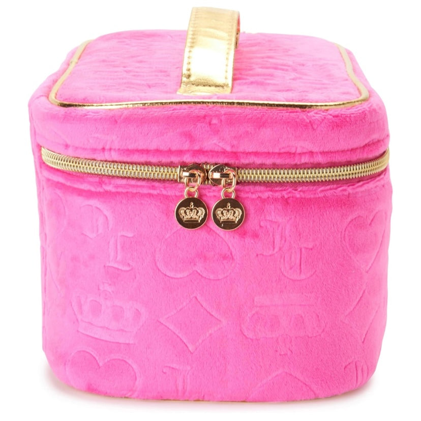 Hot Pink Juicy Couture Velour Makeup Train Case For Beauty, Spa + Skincare Essentials