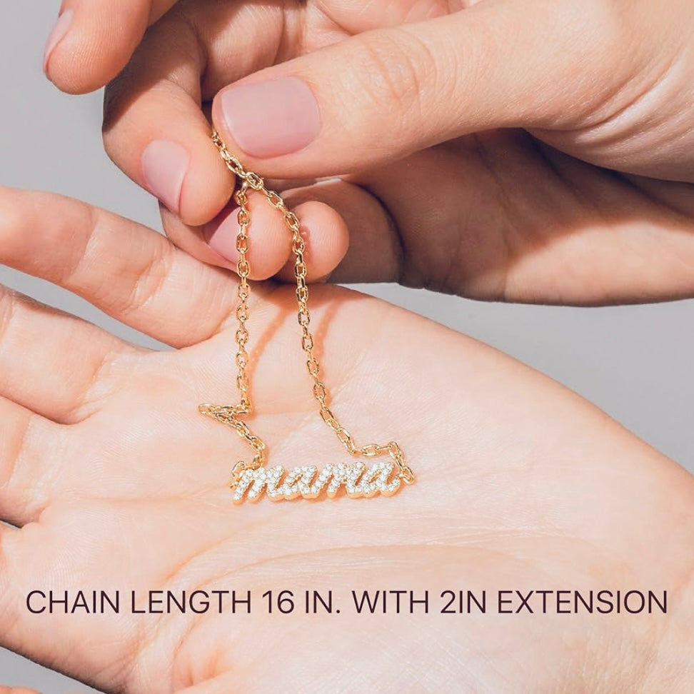 Cherish Mom with Sparkling 14k Gold ‘Momma’ Necklace - A Dazzling Mother’s Day Tribute”