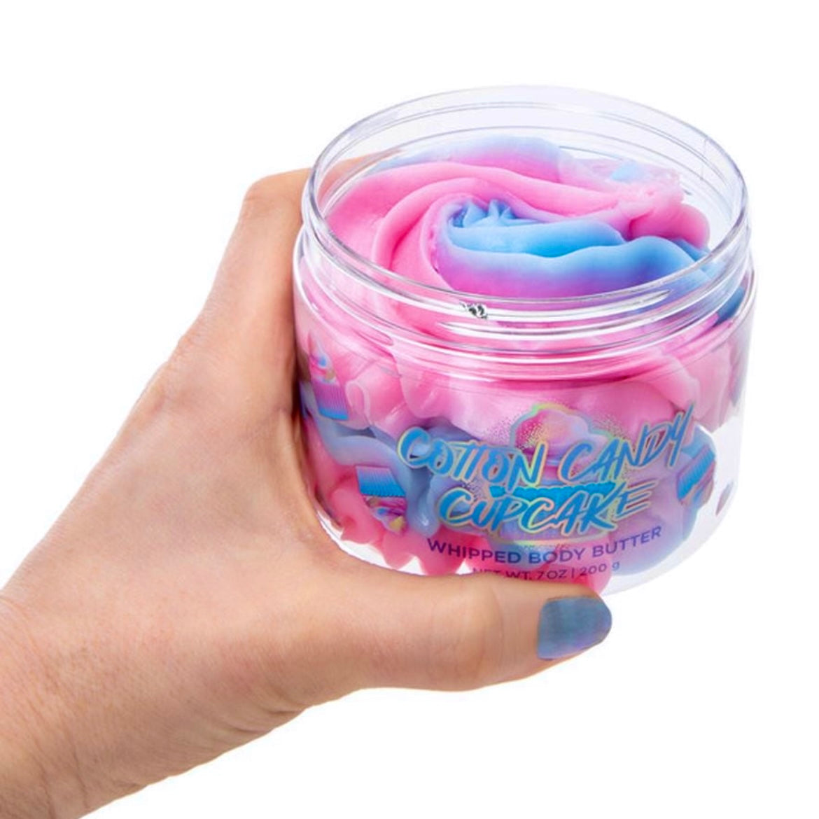 Cotton Candy Cupcake Whipped Body Butter by The Beauty Gods - 100% Vegan, Organic Ingredients, Perfect for Dry Skin