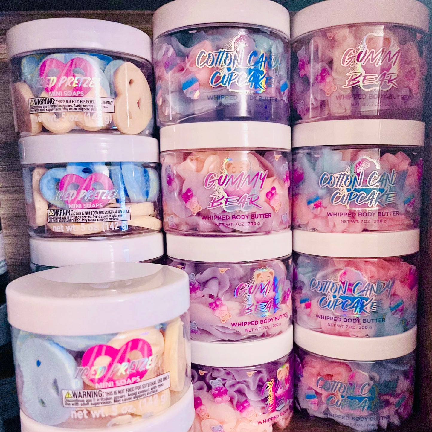 Cotton Candy Cupcake Whipped Body Butter by The Beauty Gods - 100% Vegan, Organic Ingredients, Perfect for Dry Skin