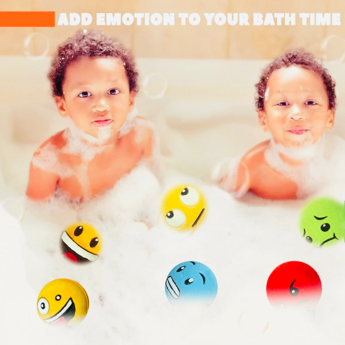 Emoji Bath Bombs for Kids & Adults – All-Natural, Vegan, Sensitive Skin Friendly, 6 Piece Fun Gift Set