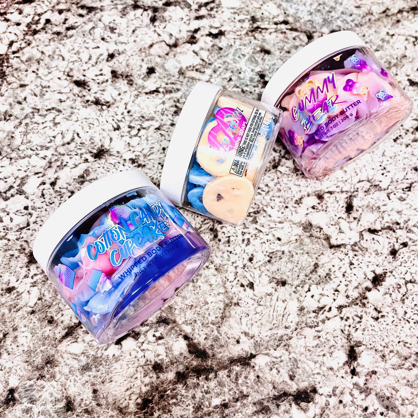 Cotton Candy Cupcake Whipped Body Butter by The Beauty Gods - 100% Vegan, Organic Ingredients, Perfect for Dry Skin