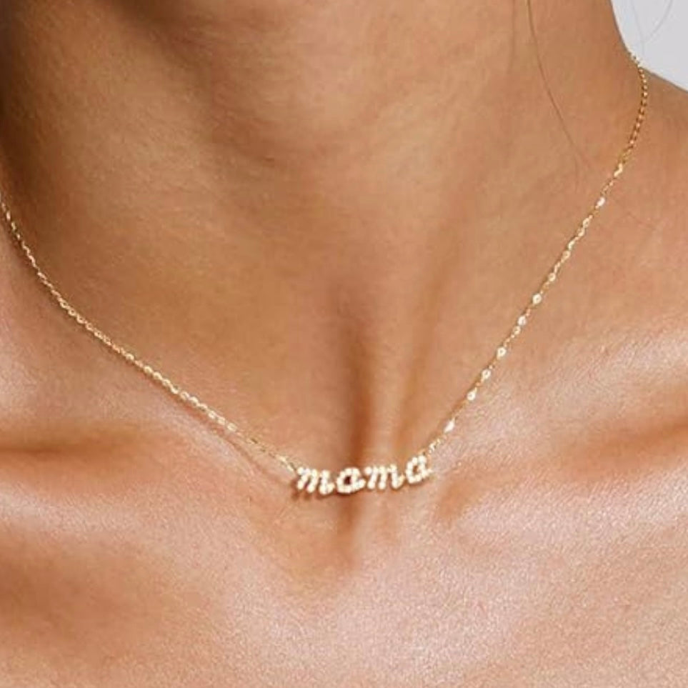 Cherish Mom with Sparkling 14k Gold ‘Momma’ Necklace - A Dazzling Mother’s Day Tribute”