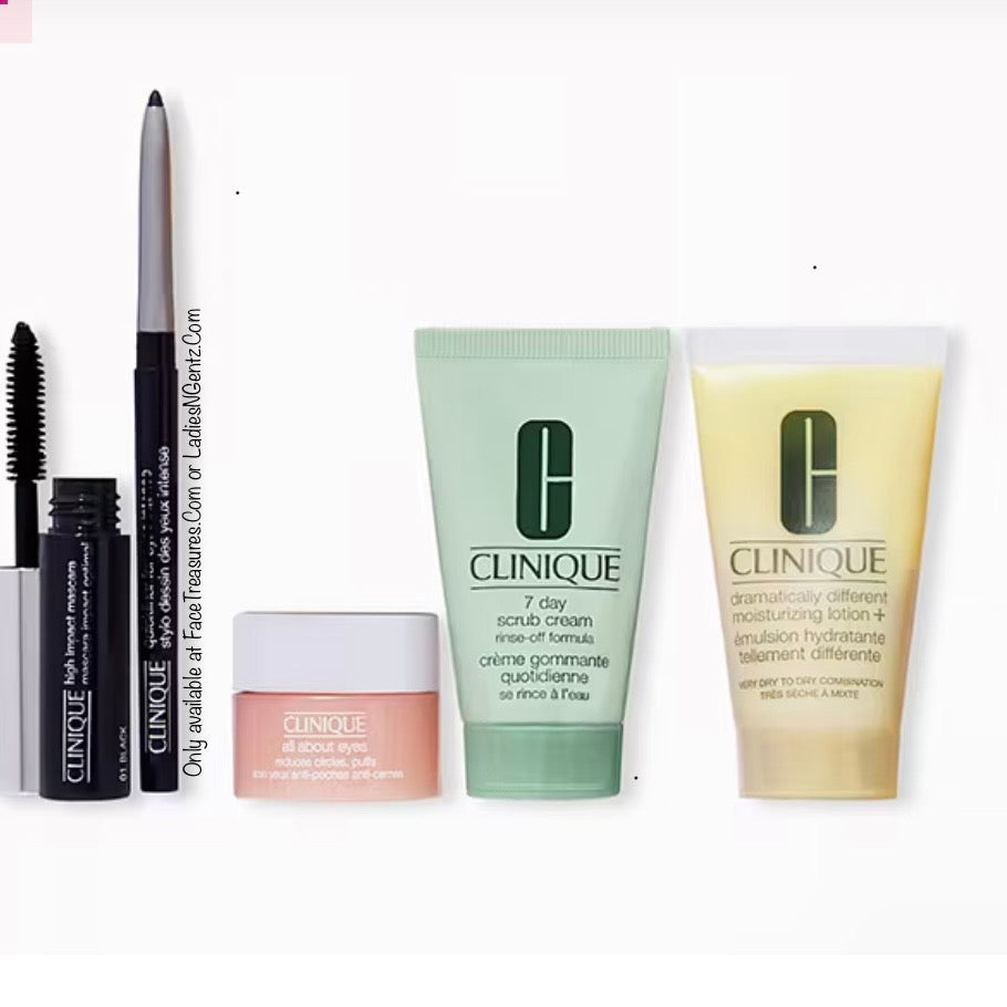 Clinique (5) Piece Discovery Gift Set W/Free Matching Cosmetic Bag | All Fullsize items