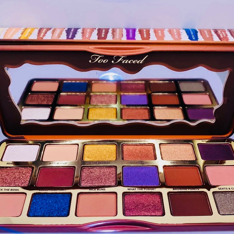 Too Faced Better Than Chocolate Cocoa Infused 18 High Pigment Colors Premium Eyeshadow Palette w/ Mirror
