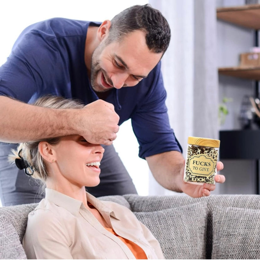 Funny Gag Gifts - Glass jars featuring and filled with individual wooden curse words that say Damns, F*cks or Hugs w/ sticker on the jar that states “damns to give” or “Fucks to give” or “Hugs to give” great to handout as a joke to friends, family or co-workers as gag gifts. Rated Mature 18+ for adults who love funny gifts that’s guaranteed to be a hit for any occasion, Shipped Same Day