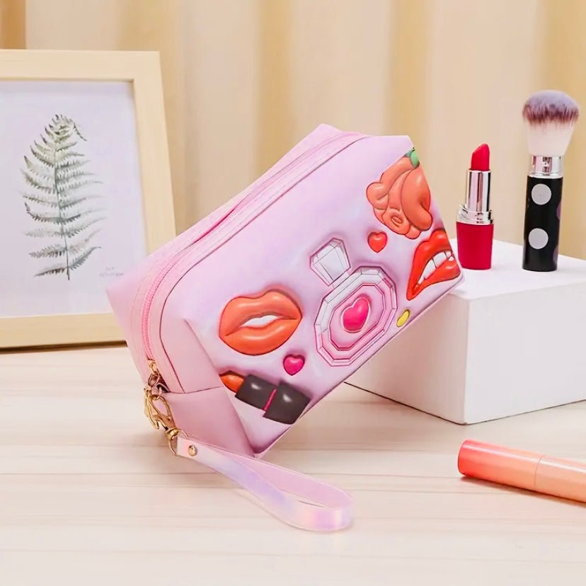 Baby pink 3D beauty bag without the option to purchase 6 premium beauty mystery items