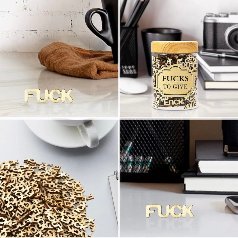 Funny Gag Gifts - Glass jars featuring and filled with individual wooden curse words that say Damns, F*cks or Hugs w/ sticker on the jar that states “damns to give” or “Fucks to give” or “Hugs to give” great to handout as a joke to friends, family or co-workers as gag gifts. Rated Mature 18+ for adults who love funny gifts that’s guaranteed to be a hit for any occasion, Shipped Same Day