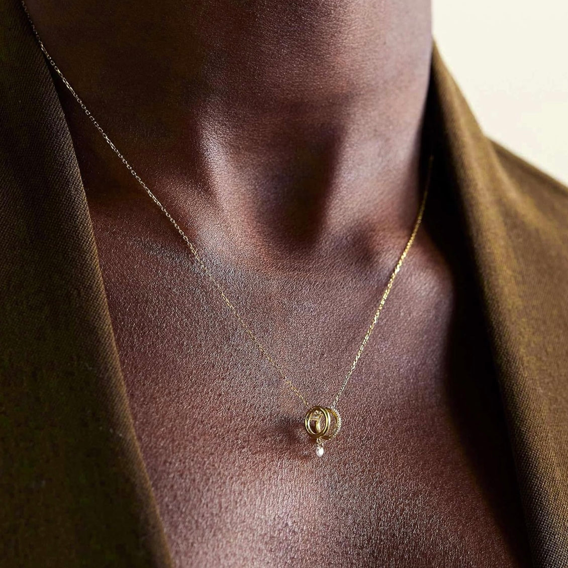 Layered 14k Vermeil Gold Cubic Zirconia Gemstone Pendant Necklace set