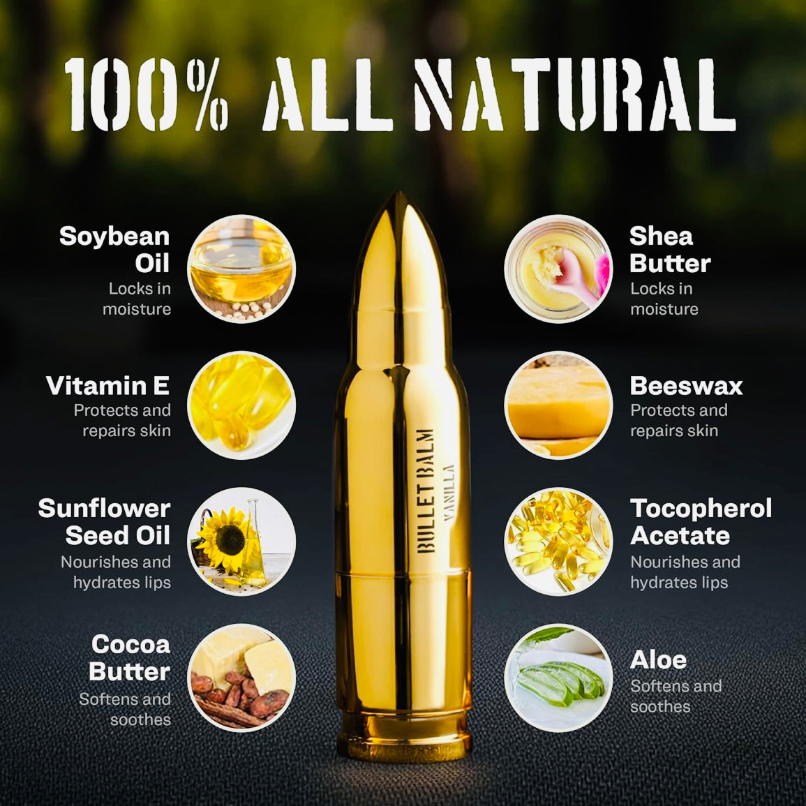 Bullet Balm for Men – Vegan Ammo for Your Lips | Bold Moisture, Zero Apologies