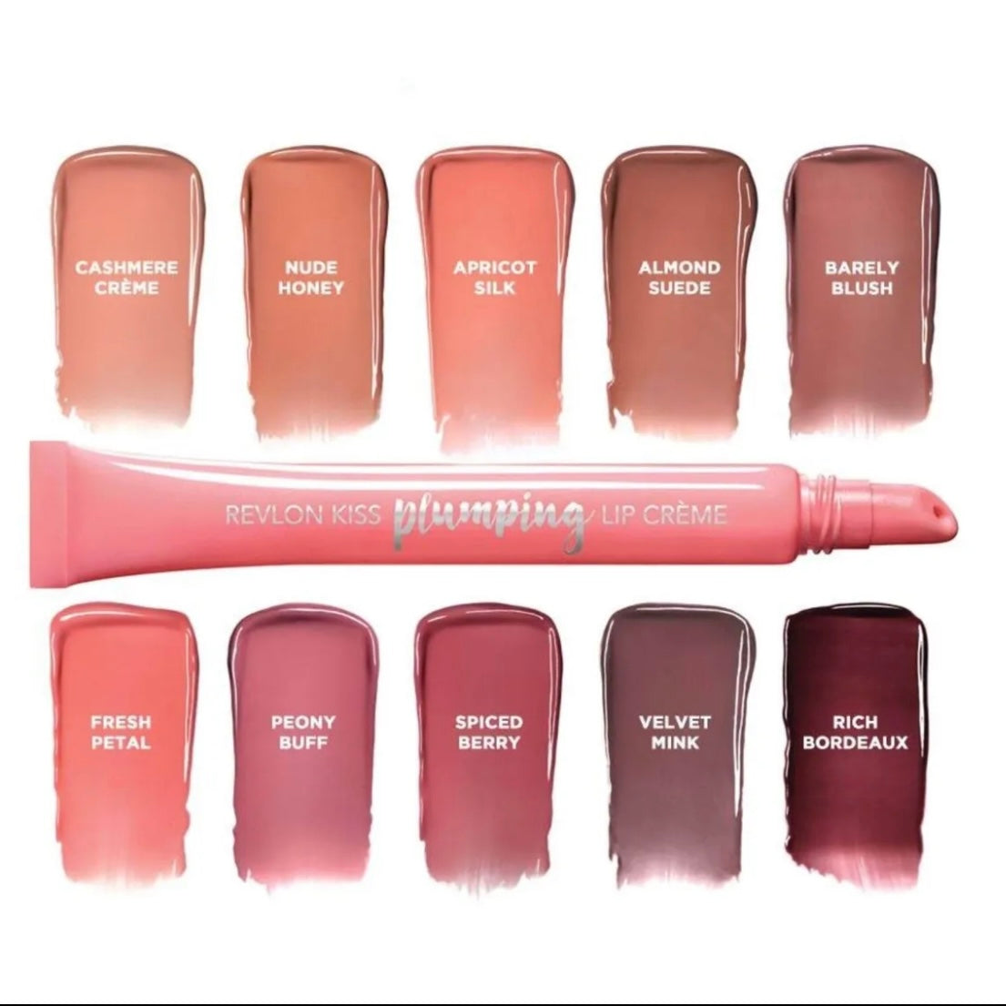 Revlon Kiss Plumping Lip Crème - Velvet Mink, Spiced Berry, Almond Suede, Peony, Nude Honey | Volulip™ Technology