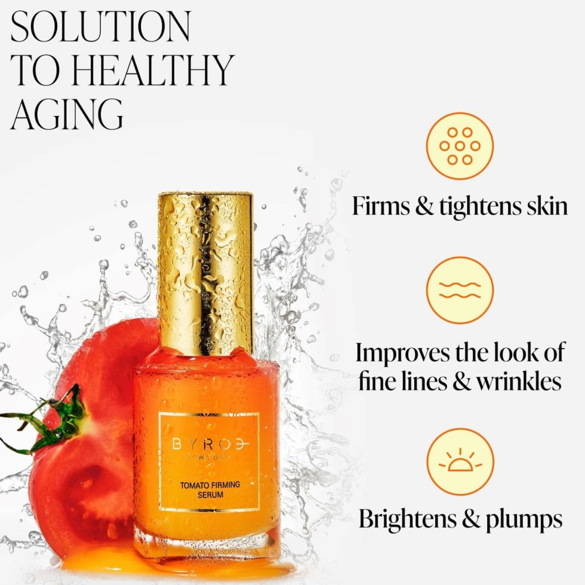 BYROE Tomato Firming Serum, Powerful Anti-aging Wrinkle Eraser That Really Works, Full-size 39ml.