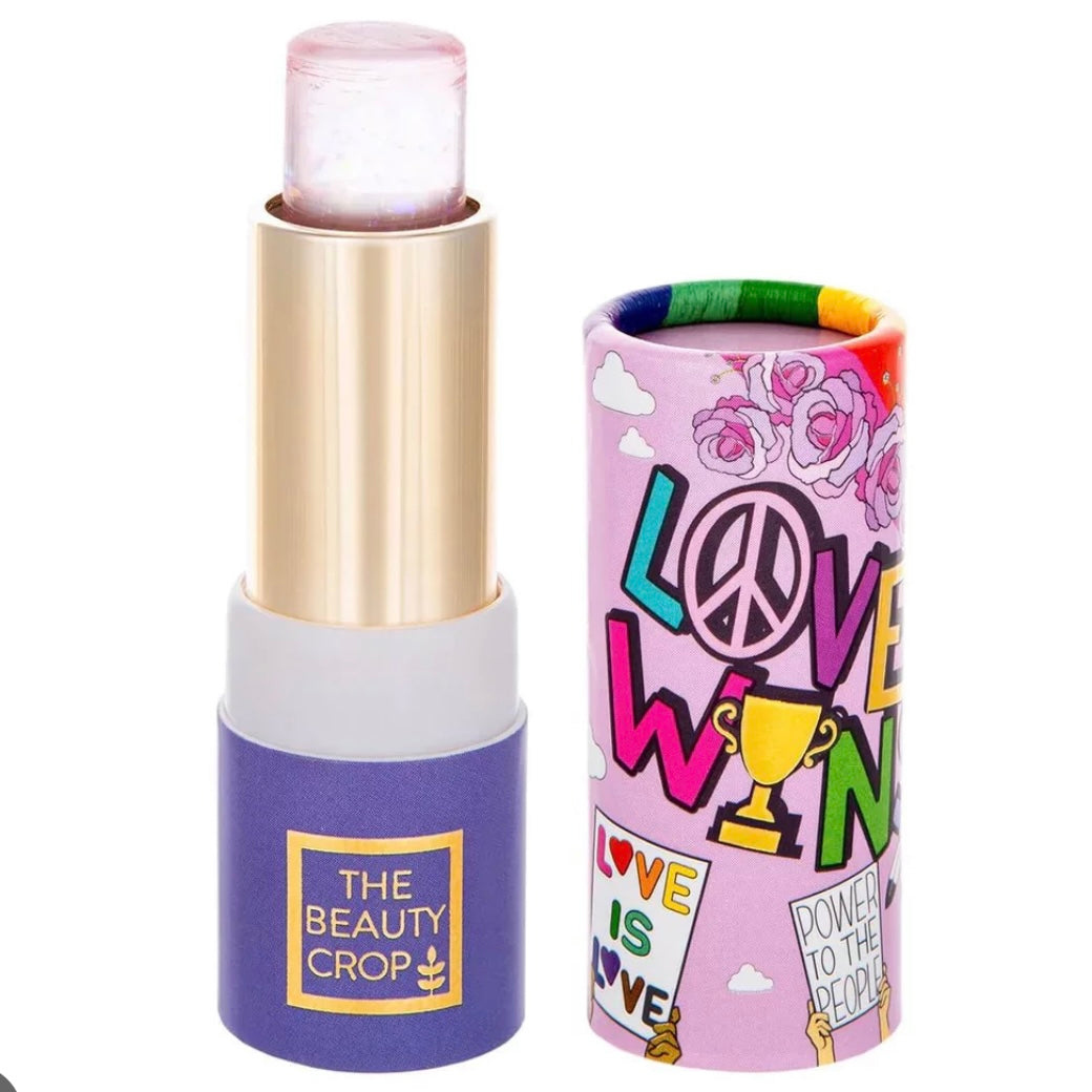 The beauty crop “Love Wins” lip balm and lip scrub duo gift set donates a portion of all proceeds and sales to the LGBTQ Foundation.m To help raise money to improve on self-love and self-care. These unique Gift sets are limited and made in collaboration with our business for the next two months, only available at FaceTreasures.com