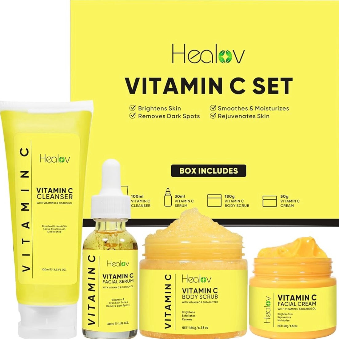 Korean Beauty Vitamin C youthful Skincare Set – 4 Piece Brightening & Anti-Aging Collection