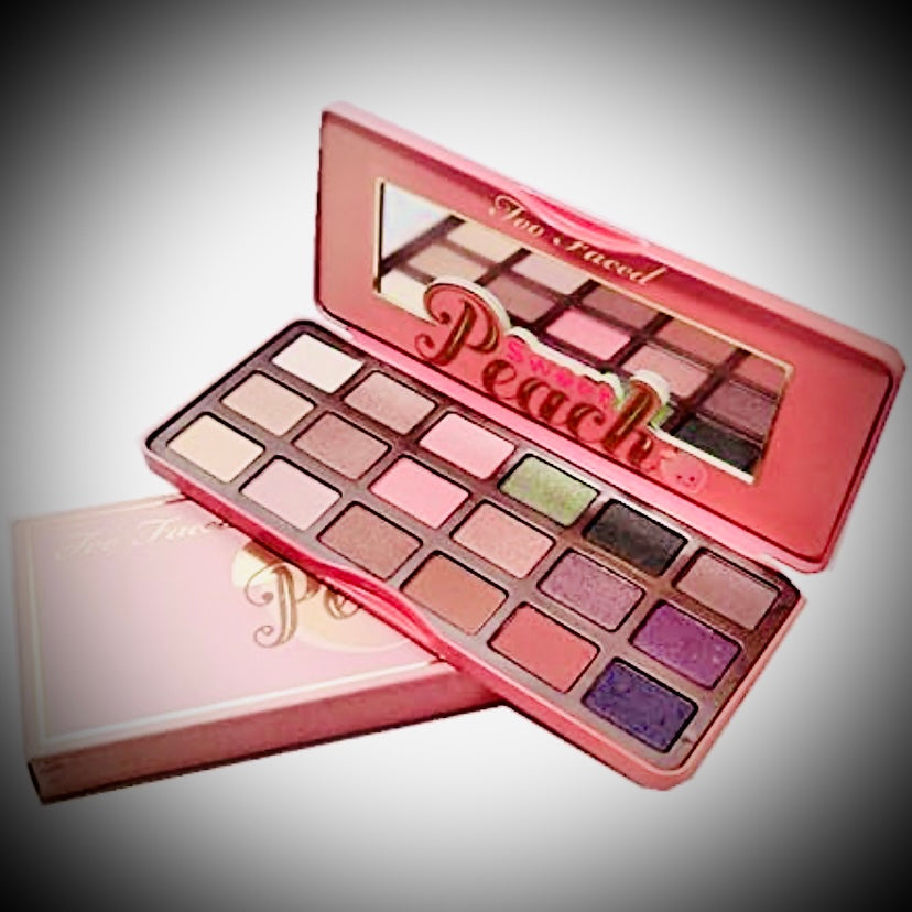 Too Faced Sweet Peach 18 color Eyeshadow Palette which Smells Like Peaches