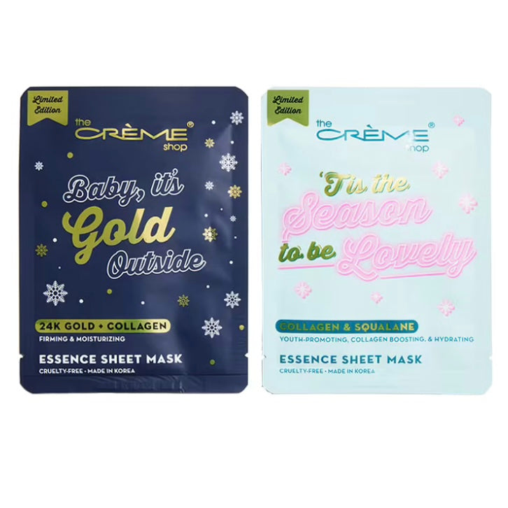 The Crème Shop Tis The Season To Be Lovely & Baby Su juego de mascarillas exteriores doradas