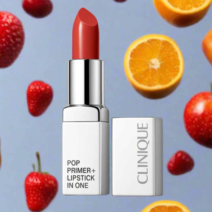 Clinique Pop Lip Color + Primer Lipstick in Captivating “Melon Pop”