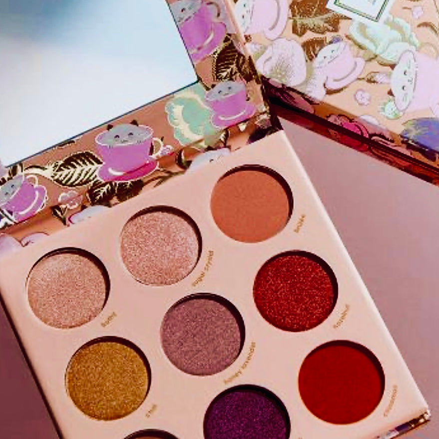 winky lux latte kitten 9 color premium eyeshadow palette with half matte and half shimmering shades for the fall season only available at Facetreasures.com or Ladiesngentz.com