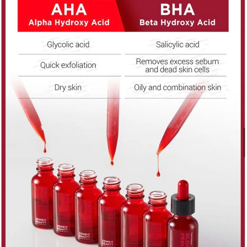 Renacimiento de la piel radiante: exfoliación facial de vampiro profesional totalmente natural con AHA + BHA