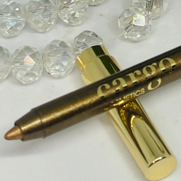 Cargo cosmetics “Swimmables” Waterproof Bronze Eye Crayon/eyeliner Pencil in the color “Dorado Beach #10
Currently only available for purchase at Facetreasures.com