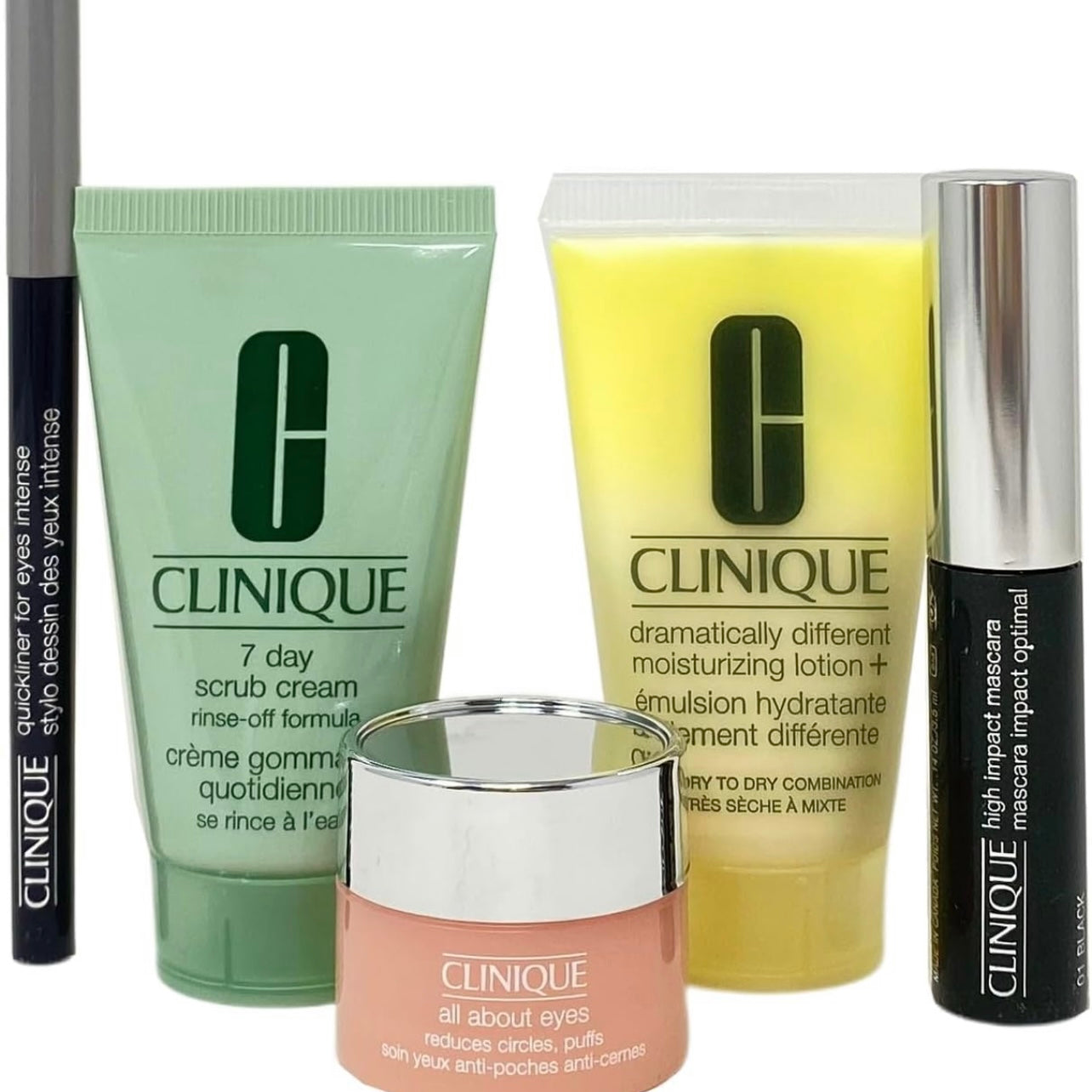 Clinique (5) Piece Discovery Gift Set W/Free Matching Cosmetic Bag | All Fullsize items