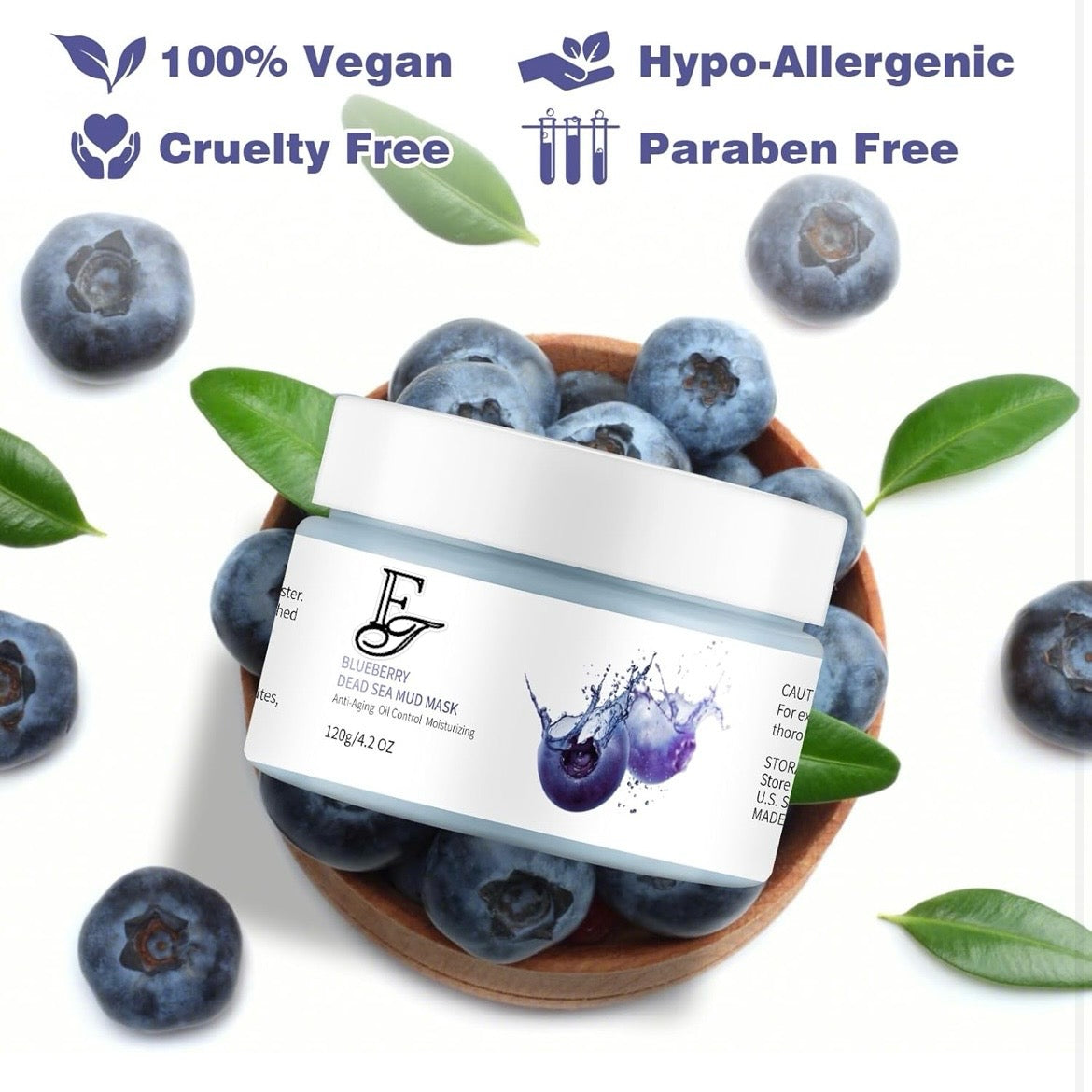 Blueberry Dead Sea Clay Mask – Anti-Aging & Detox for Radiant, Clear Skin