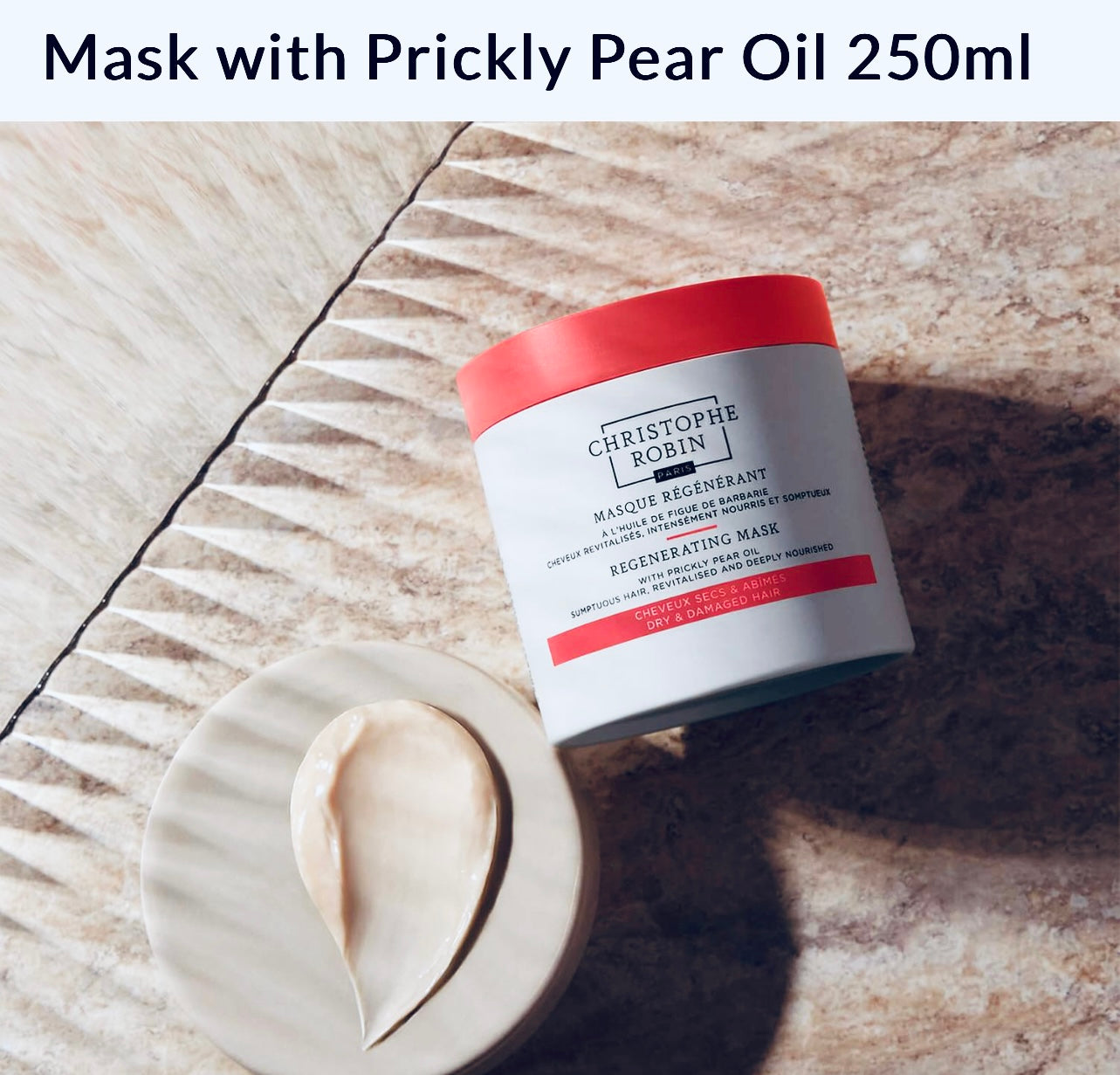 Christophe Robin Regenerating Hair Mask w/ Prickly Pear Oil For Dry Damaged Hair | For All Hair Types| 8.4 oz.