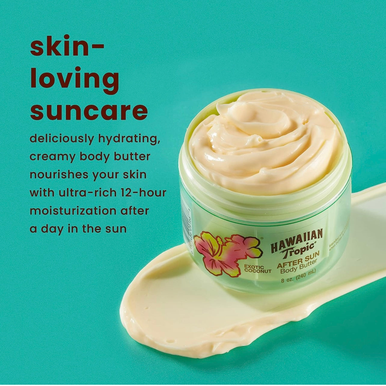 8oz. Hawaiian Tropics After Sun Body Butter in the scent exotic coconut