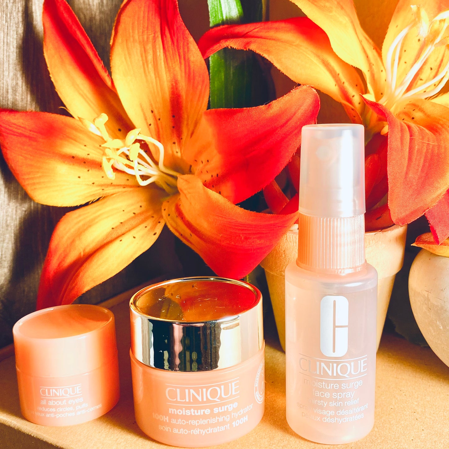 Clinique Moisture Surge 100h Auto Replenishment Rehydration 3 Piece Gift Set or Single 15ml.Large Moisture Surge Cream