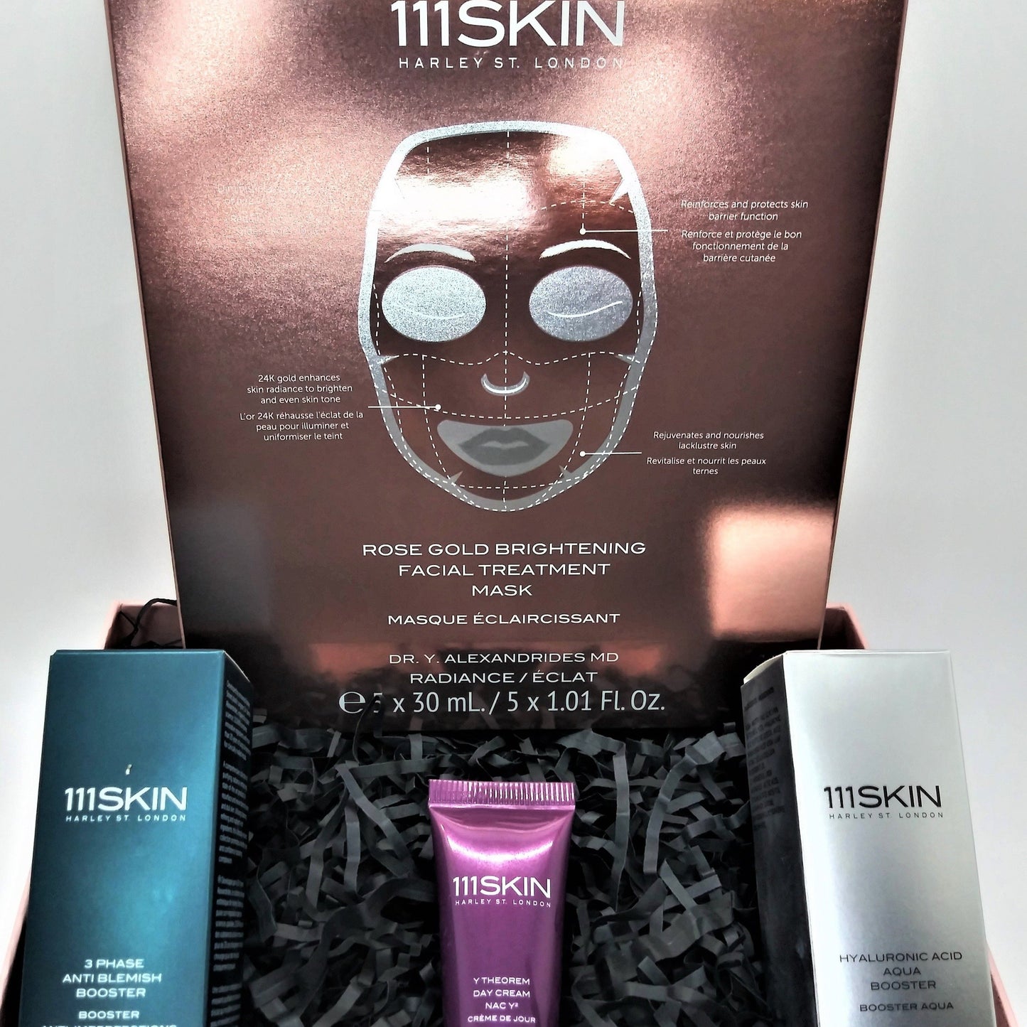 Welcome to Pure Luxury & Award Winner In Premium Anti-aging Skin care. This Box Is overflowing with 111Skin Best Premium & Most sought after Anti aging Skincare products that's known to be very effective on the skin after a single treatment. This box retails currently for A whooping $589 retail value