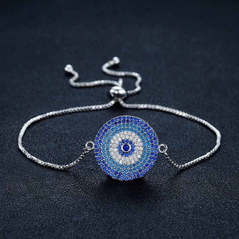 Pulsera de mal de ojo Brazalete ajustable con diamantes europeos y americanos