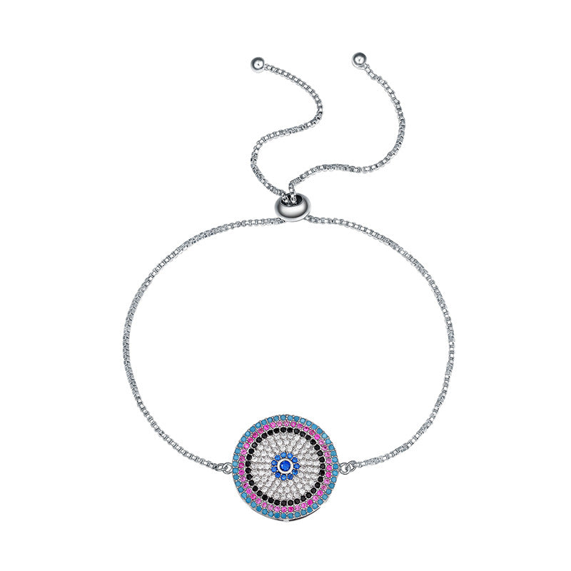 Pulsera de mal de ojo Brazalete ajustable con diamantes europeos y americanos