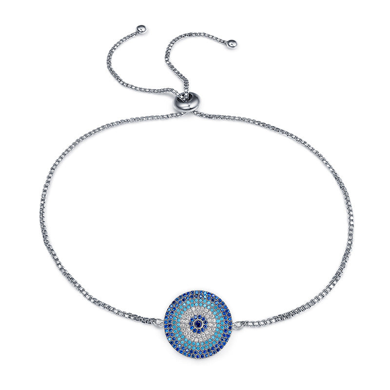 Pulsera de mal de ojo Brazalete ajustable con diamantes europeos y americanos