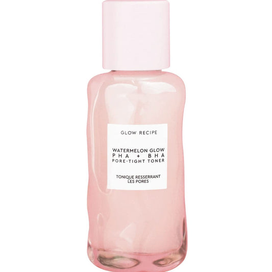 Glow Recipe Watermelon Glow Pha + Bha pore tightening skin toner Hydrating Watermelon Extract - Hydrates, delivers essential vitamins and amino acids, and helps to soothe skin. Exfoliate & Unclog Pores - PHA provides a gentle exfoliation for softer, smoother skin while Willow Bark, a natural form of BHA, works to unclog and decongest pores.