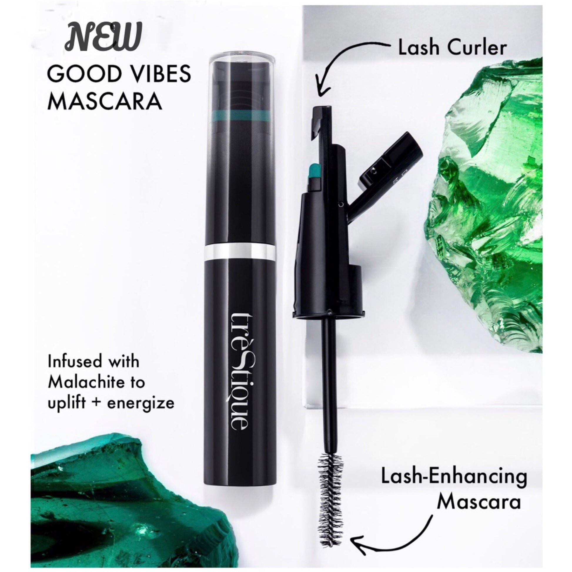 TRESQUE BLACK MASCARA WITH BUILT IN LASH ENHANCER AND LASH CURLER