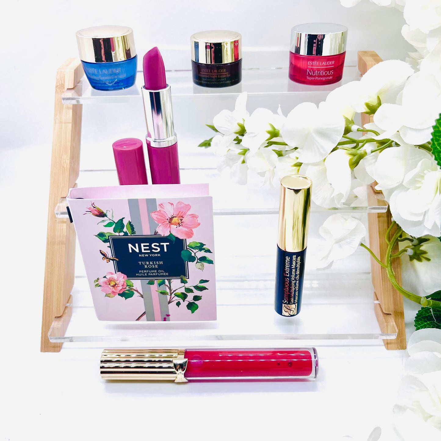 you will receive 7 piece estee lauder skin care and makeup gift set