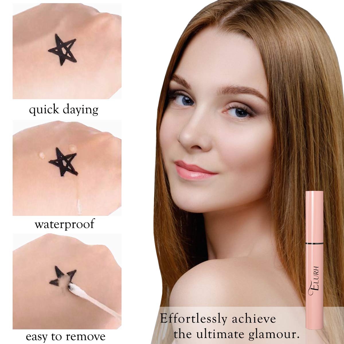 GlamaLash Kit de pestañas y delineador de ojos magnético 3D incluye (2 pares) pestañas de visón sintético
