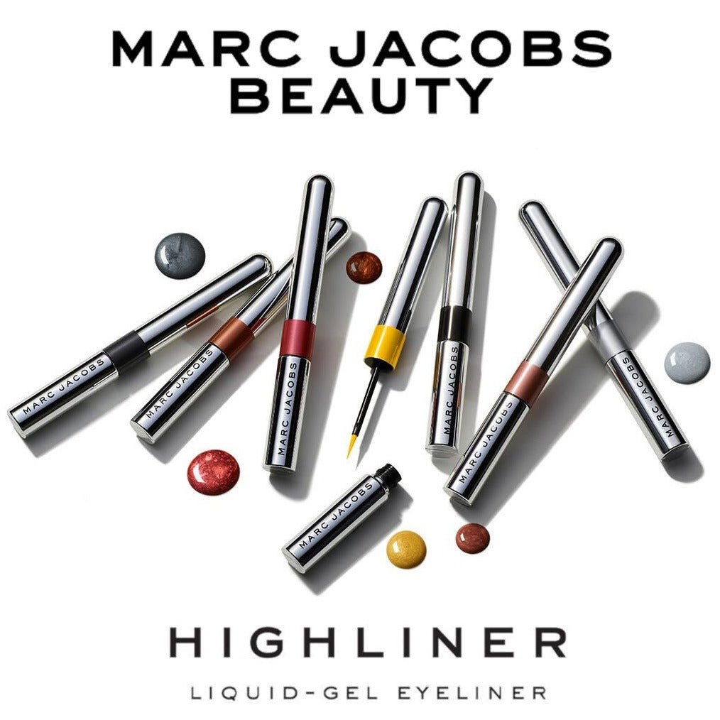 A waterproof, liquid-gel eyeliner with extreme longwear, shiny color, available in Marc's Jacobs signature Silver Lining and eye-catching metallic shade finishes. Dress up your cat eye with extreme longwear, shiny pigment that lasts. Meet the new liquid-gel eyeliner, inspired by the cult-favorite Highliner Gel Eye Crayon. Stand out among them all and give your eyes and instant pop of color.
