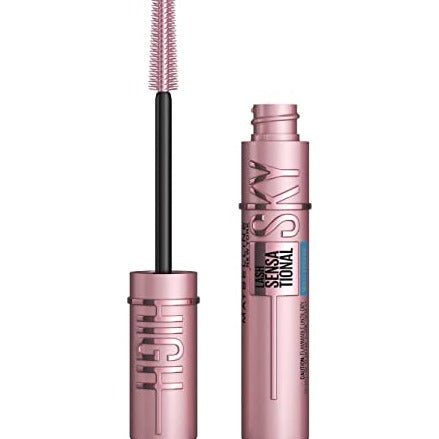 ky high lashes just got easier with Maybelline’s Lash Sensational Sky High Mascara. The long-lasting mascara delivers full volume and intense length with just a swipe to create high lash impact from every angle. With Maybelline’s exclusive Flex Tower brush to bend to the natural shape of the lashes from root to tip to deliver the blackest black color that won’t flake or smudge.