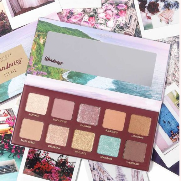 This luxurious eyeshadow palette features a collection of neutral and bold colors for a variety of stunning looks. With a mix of shimmer, satin and matte finishes, let these shades inspire your next escape and spark your wanderlust.wander beauty eyeshadow palette