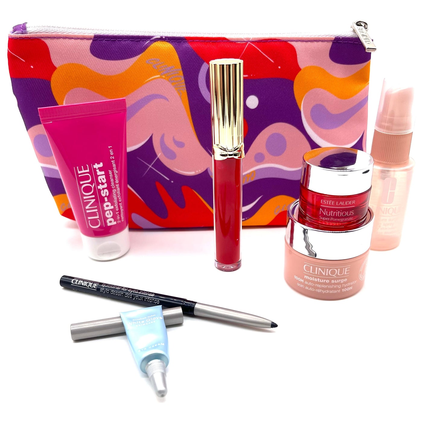 8 piece clinique designer beauty and luxury skin care gift set