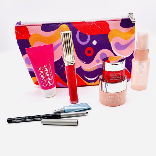8 piece clinique designer beauty and luxury skin care gift set
