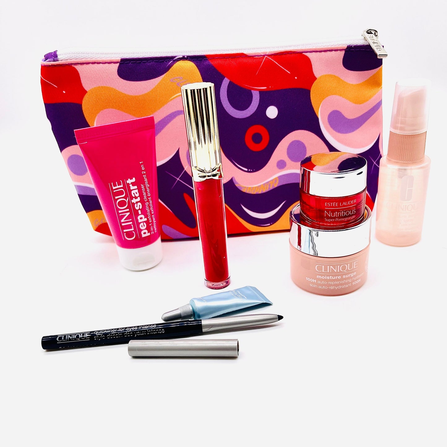 8 piece clinique designer beauty and luxury skin care gift set