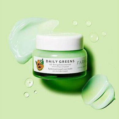Farmacy daily greens oil-free gel moisturizer with moringa and papaya. Excellent for all skin types to be used moring & night and comes in a full size 1.7 ounce jar