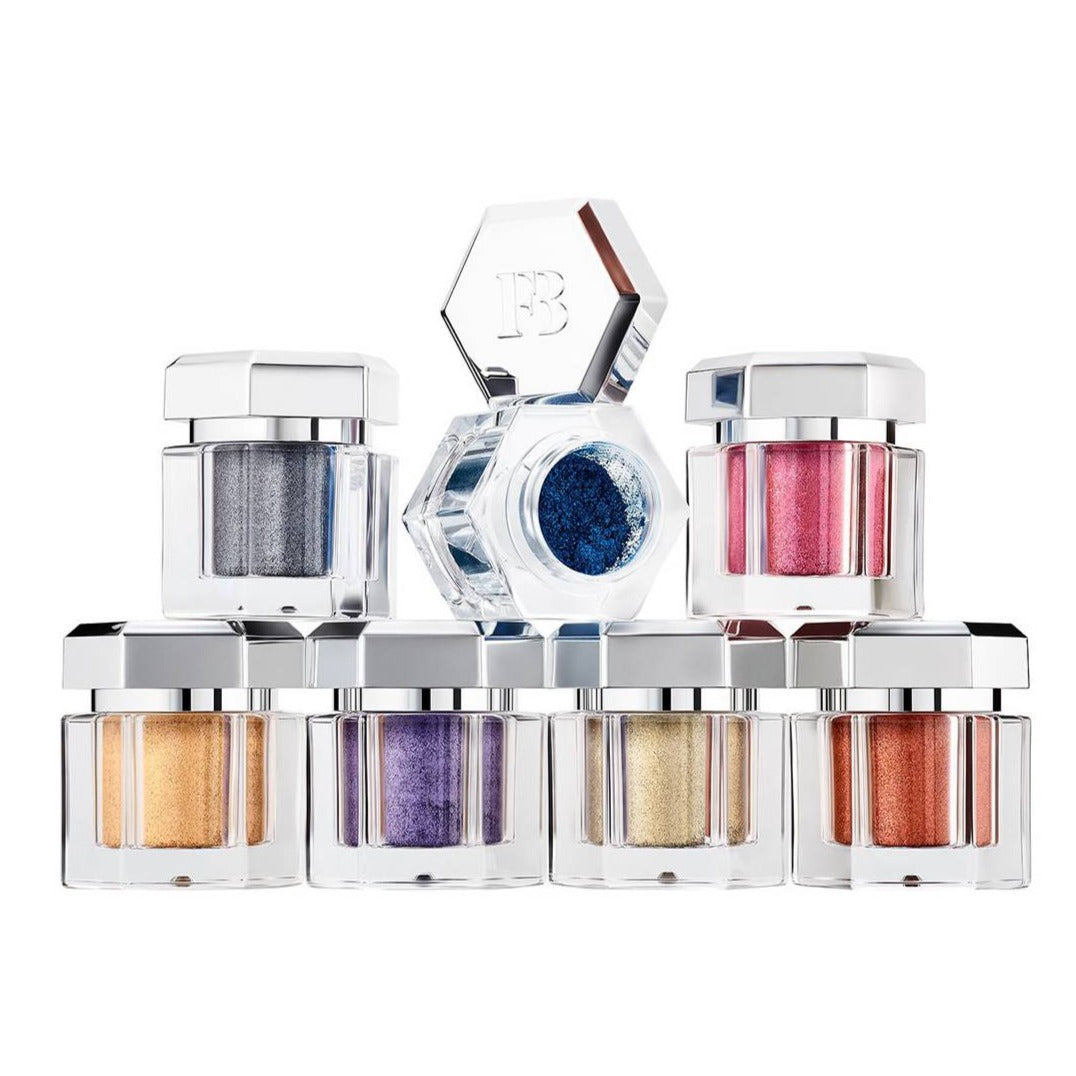 A limited-edition mega set of do-it-all, loose, metallic pigments for eyes, cheeks, and lips - featuring seven high-impact shades in a melt-worthy range of jewel tones. Brace yourself for the ultimate chill: The Avalanche All-Over Metallic Powder Set brings a flurry of frosted looks to your eyes, cheeks, and lips like never before. These high-impact metallic pigments are designed to coat all skin tones in rich, blendable color for the ultimate range of frosted effects that anyone can pull off.