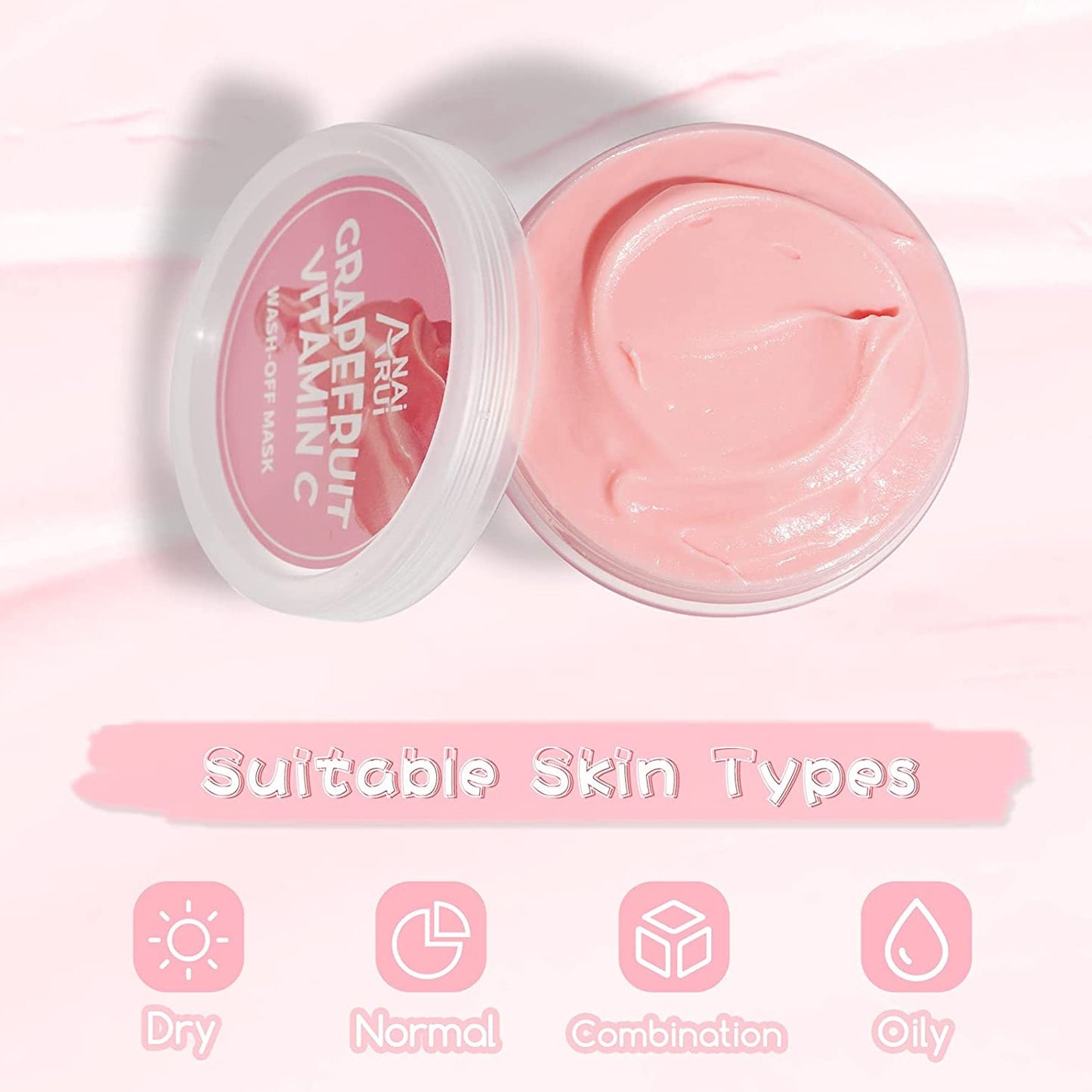 Grapefruit Vitamin C Wash-off Facial Mask incorporates Hydrating, Soothing, Nourishing and Repairing properties to restore and maintain a youthful healthy glow. Help restore your skin's radiance after sun exposure, daily stressors, adult acne & environmental pollution while Preventing free-radical damage by using this mask 3 times a week. Don't run to untrustworthy skin care with false promises