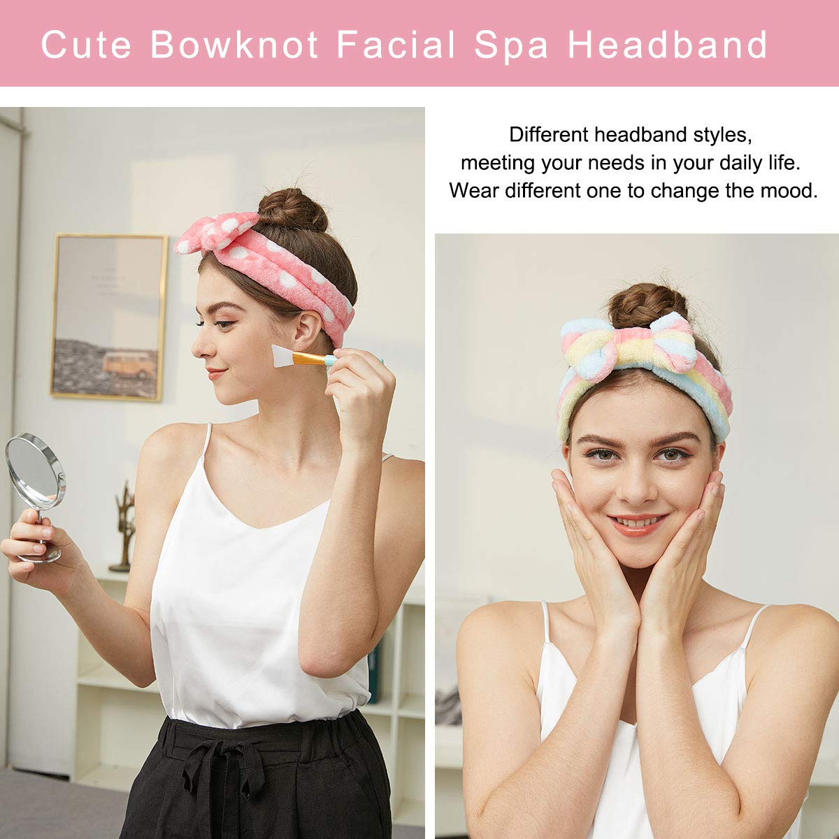 Spa Fluffy Fleece Elastic Multi Color Skin Care HeadBand