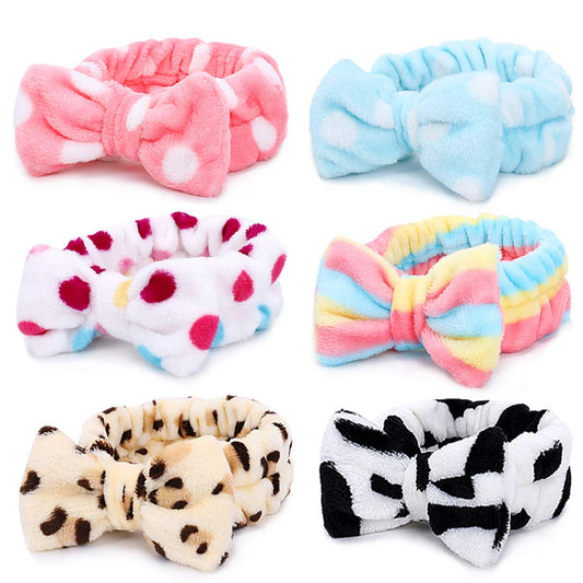 Spa Fluffy Fleece Elastic Multi Color Skin Care HeadBand