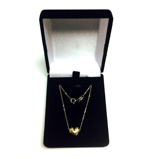 10k gold filled timeless keepsake gold heart necklace & heart pendant set
