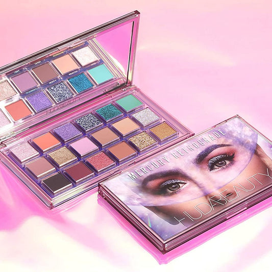 mported High Quality High Pigmented Eye Shadow Palette Featuring 9 buttery mattes, 6 high-shine creamy metallics saturated with electrifying pearls, 1 glitter powder charged with glass pearls and silver sparkles and 2 sheer multi-reflective shadows for a multidimensional glow.